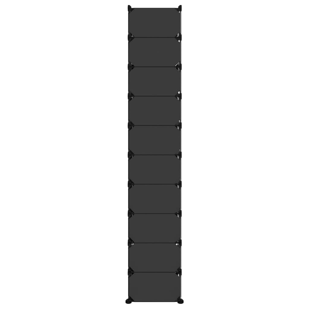 Shoe Rack Black 44x32x174 cm PP