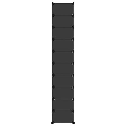 Shoe Rack Black 44x32x174 cm PP