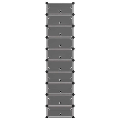 Shoe Rack Black 44x32x174 cm PP